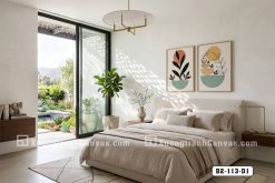B2 113 D1 Tranh Canvas Mầm Sống Tối Giản Tông Cam Xanh Hiện Đại Scandinavian m4