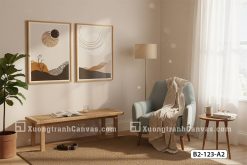 B2 123 A2 Tranh Canvas Nhật Nguyệt Đối Thoại Tông Nâu Đất Trầm Hiện Đại Boho m2