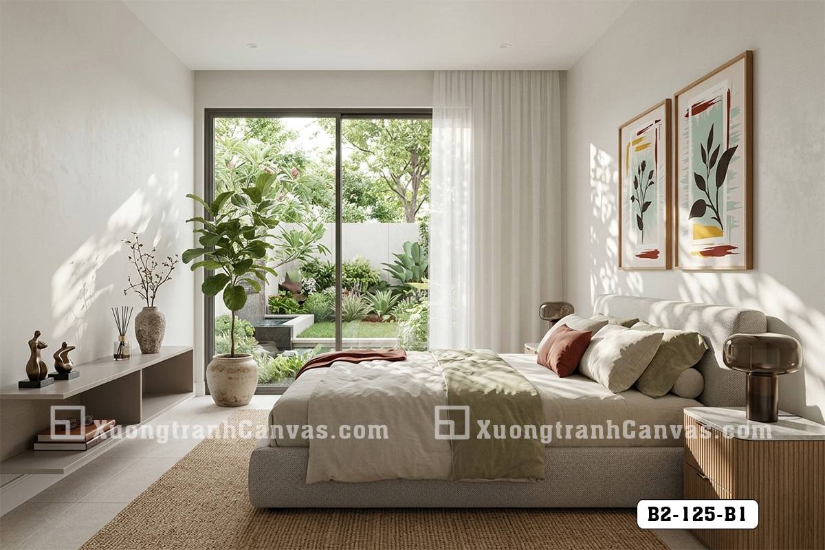 Tranh Canvas Thực Vật Trừu Tượng Tông Màu Vintage Phong Cách Modern Boho Mã-B2-125-B1 Tranh Canvas Thực Vật Trừu Tượng Tông Màu Vintage Phong Cách Modern Boho