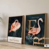 Tranh Canvas Chim Hồng Hạc Hồng Tropical Phong Cách Modern Luxury Mã-B2-128-A2 B2 128 A2 Tranh Canvas Chim Hồng Hạc Hồng Tropical Phong Cách Modern Luxury m1
