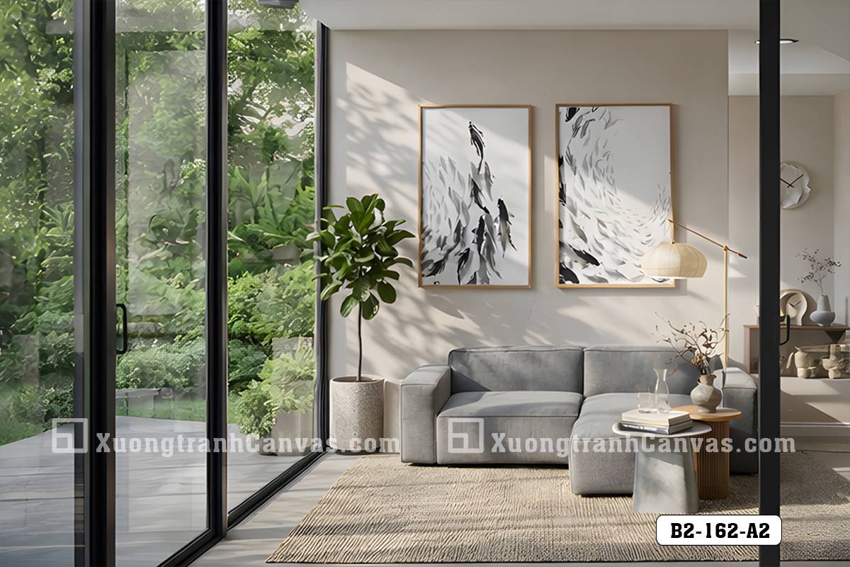 B2 162 A2 Tranh Canvas Đàn Cá Đen Trắng Nghệ Thuật Thủy Mặc Minimalist Hiện Đại m7 B2 162 A2 Tranh Canvas Đàn Cá Đen Trắng Nghệ Thuật Thủy Mặc Minimalist Hiện Đại m7