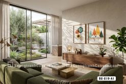 B2 219 A1 Tranh Canvas Hình Học Trừu Tượng Đa Sắc Phong Cách Bắc Âu Hiện Đại m3
