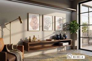 Tranh hoa hồng tối giản - Vẻ đẹp thanh lịch chạm đến trái tim B3 001 A m2 bo tranh hoa hong toi gian trang tri phong khach cao cap xuongtranhcanvas