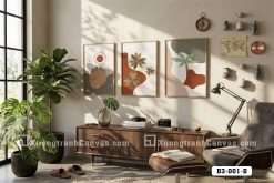 B3 001 B Tranh Canvas Boho Trừu Tượng Tông Cam Đất Terracotta Hiện Đại m1