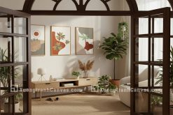 Tranh Canvas Boho Trừu Tượng Tông Cam Đất Terracotta Hiện Đại Mã-B3-001-B B3 001 B Tranh Canvas Boho Trừu Tượng Tông Cam Đất Terracotta Hiện Đại m6