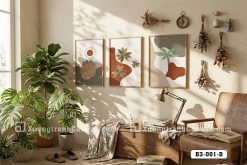 Tranh Canvas Boho Trừu Tượng Tông Cam Đất Terracotta Hiện Đại Mã-B3-001-B B3 001 B Tranh Canvas Boho Trừu Tượng Tông Cam Đất Terracotta Hiện Đại m7