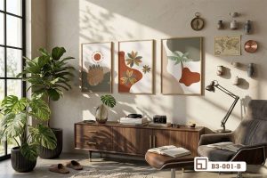 B3 001 B m1 tranh la cay nhiet doi treo phong khach hien dai tinh te xuongtranhcanvas