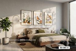 B3 001 C Tranh Canvas Màu Nước Đồng Quê Tông Kem Nâu Vintage Cho Phòng Khách m4
