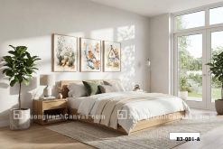 B3 001 C Tranh Canvas Màu Nước Đồng Quê Tông Kem Nâu Vintage Cho Phòng Khách m7