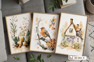 Tranh tĩnh vật mùa thu - Nốt trầm hoài niệm đánh thức cảm xúc B3 001 C m5 bo tranh tinh vat mua thu tua goc sofa phong khach cao cap xuongtranhcanvas