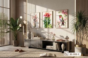 B3 002 C m1 tranh chim va hoa dao hien dai treo tuong phong khach sang trong xuongtranhcanvas
