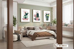 Tranh cây xương rồng - Sức sống mãnh liệt tô điểm nét cá tính B3 003 A m2 bo tranh cay xuong rong sac hong xanh thanh lich treo phong ngu cao cap xuongtranhcanvas