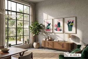 Tranh cây xương rồng - Sức sống mãnh liệt tô điểm nét cá tính B3 003 A m7 tranh cay xuong rong nghe thuat duong dai cho can ho penthouse thoi thuong xuongtranhcanvas