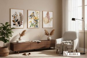 Tranh chim và hoa lá - Bản giao hưởng sắc màu đánh thức giác quan B3 004 C m7 tranh chim va hoa la phong cach scandinavian sang trong xuongtranhcanvas