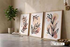 B3 005 A m1 tranh canh la cach dieu bo 3 tam phong cach toi gian hien dai xuongtranhcanvas