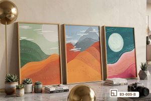 Tranh phong cảnh tối giản - Đánh thức không gian sống bằng vẻ đẹp huyền ảo của thiên nhiên B3 005 B m5 tranh phong canh toi gian cao cap goc chup can canh canh ke tu go trang tri tinh te xuongtranhcanvas