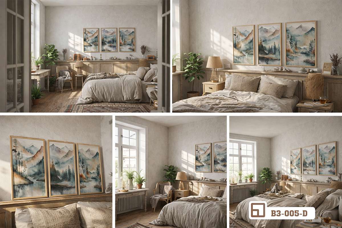 tổng hợp các góc chụp mô phỏng bộ tranh phong cảnh núi rừng cao cấp Bảng tổng hợp các góc chụp mô phỏng chi tiết bộ tranh phong cảnh núi rừng cao cấp trong nhiều không gian nội thất khác nhau