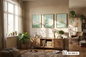 B3 006 B m7 tranh phong canh binh minh ket hop noi that go cao cap am cung xuongtranhcanvas
