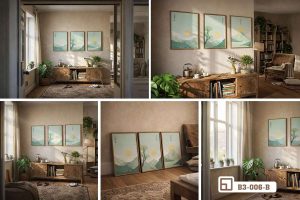 B3 006 B m8 tranh phong canh binh minh treo phong doc sach tinh lang xuongtranhcanvas