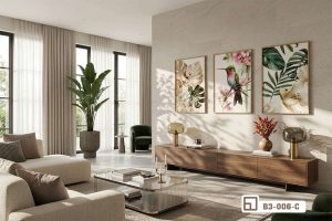 Tranh lá cây nhiệt đới - Tận hưởng không gian thiên nhiên hoang sơ đầy quyến rũ và kiêu kỳ B3 006 C m6 tranh la cay nhiet doi nghe thuat toi gian cho nha sang xuongtranhcanvas