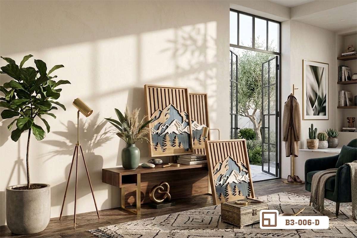 tranh phong cảnh 3d đặt sàn phong cách boutique thời thượng Mẫu tranh phong cảnh 3d đặt sàn độc đáo mang phong cách boutique thời thượng giữa không gian xưởng chế tác thủ công tinh xảo