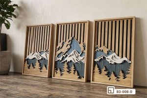 Tranh phong cảnh 3d - Đột phá không gian sống với tuyệt tác nghệ thuật điêu khắc gỗ tinh xảo B3 006 D m4 set tranh phong canh 3d phoi mau san go sang trong dang cap xuongtranhcanvas