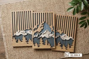 Tranh phong cảnh 3d - Đột phá không gian sống với tuyệt tác nghệ thuật điêu khắc gỗ tinh xảo B3 006 D m5 tranh phong canh 3d noi bat tren nen tham trai san tinh te xuongtranhcanvas