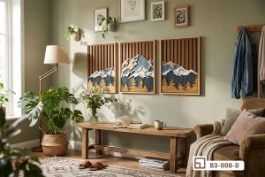 Tranh phong cảnh 3d - Đột phá không gian sống với tuyệt tác nghệ thuật điêu khắc gỗ tinh xảo B3 006 D m7 tranh phong canh 3d ket hop den ban hat sang am ap xuongtranhcanvas
