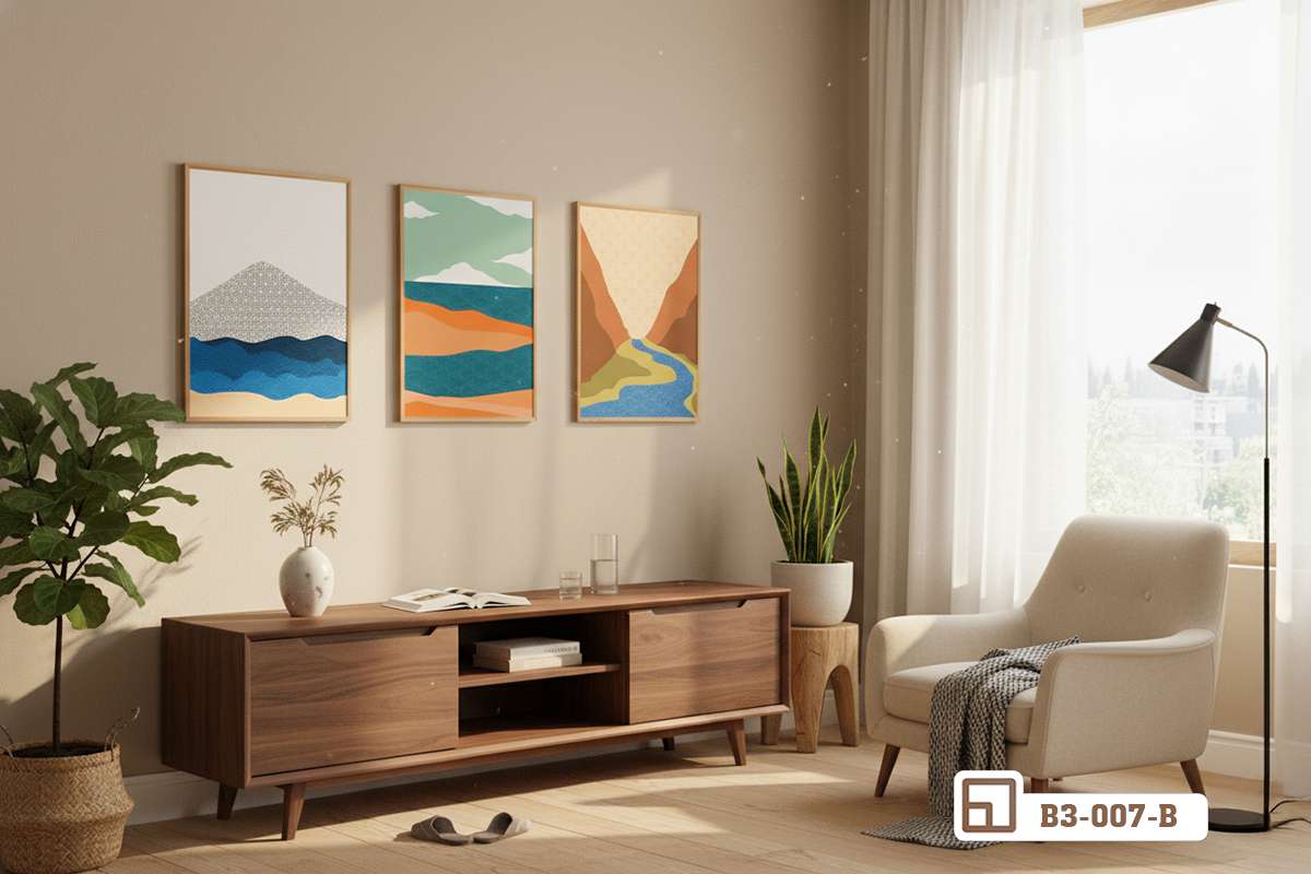 tranh phong cảnh biển treo tường hành lang phong cách tối giản Bộ tranh canvas phong cảnh biển treo dọc theo lối đi hành lang thiết kế tối giản hiện đại