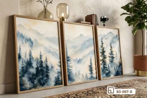 Tranh rừng thông sương mù - Đưa làn gió mộc mạc và sự tĩnh lặng của đại ngàn vào tổ ấm B3 007 D m2 tranh rung thong suong mu phoi canh goc nghieng sang trong xuongtranhcanvas
