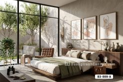 B3 009 A Tranh Canvas Nghệ Thuật Line Art Vũ Công Ballet Và Thiếu Nữ Decor Tối Giản m2