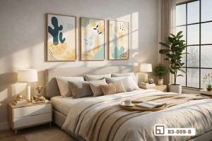 Tranh thực vật tối giản - Mang thiên nhiên trong lành vào không gian sống hiện đại B3 009 B m2 bo tranh thuc vat toi gian cho phong ngu em diu xuongtranhcanvas