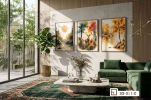 B3 011 C m1 tranh phong canh mua thu treo phong khach cua kinh rong xuongtranhcanvas