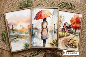 B3 013 C m1 tranh phong canh mau nuoc nghe thuat sap dat tren nen vai tho moc xuongtranhcanvas