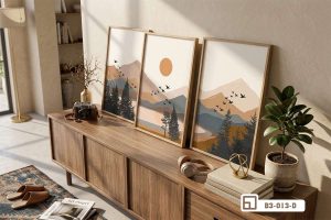 Tranh phong cảnh hoàng hôn - Khơi nguồn cảm hứng bất tận với bức tranh thiên nhiên rực rỡ B3 013 D m3 mau tranh phong canh hoang hon phoi canh ke tu go dai xuongtranhcanvas