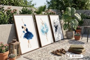Tranh vũ công ballet - Chạm đến sự thanh lịch và uyển chuyển trong thiết kế nội thất B3 014 A m3 tranh vu cong ballet bo tri ban cong ngoai that tho mong xuongtranhcanvas