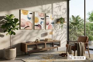 Tranh trừu tượng màu nước - Bản giao hưởng sắc màu khơi gợi nguồn cảm hứng bất tận B3 016 B m6 tranh truu tuong mau nuoc tren ke tu go phong khach xuongtranhcanvas