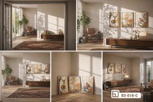 Tranh thiên nhiên hoang dã - Đánh thức bản năng tự do qua từng nét vẽ sống động B3 016 C m8 tranh thien nhien hoang da goc nhin toan canh khong gian song xuongtranhcanvas