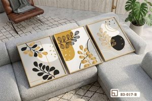 Tranh lá cây nghệ thuật - Giai điệu mộc mạc tôn vinh nét đẹp tinh tế thời thượng B3 017 B m2 tranh la cay nghe thuat dat sofa goc chup can canh xuongtranhcanvas