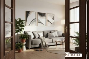 Tranh trừu tượng đơn sắc - Dấu ấn đương đại kiến tạo không gian tối giản B3 018 D m2 bo tranh truu tuong don sac treo tuong phong khach am cung xuongtranhcanvas