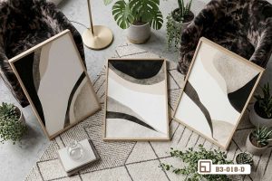 Tranh trừu tượng đơn sắc - Dấu ấn đương đại kiến tạo không gian tối giản B3 018 D m6 tranh truu tuong don sac bo ke trang tri phong khach cao cap xuongtranhcanvas