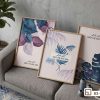 Tranh lá cây phong cách - Nét đẹp hiện đại thổi bừng sức sống tươi mới B3 019 A m1 tranh la cay phong cach nhiet doi tua sofa hien dai xuongtranhcanvas
