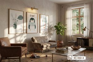 B3 022 A m7 tranh hoat hinh mua dong treo tuong phong khach sofa da xuongtranhcanvas