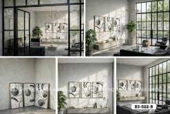 B3 022 B Tranh Canvas Trừu Tượng Trắng Đen Minimalism Scandinavian m3