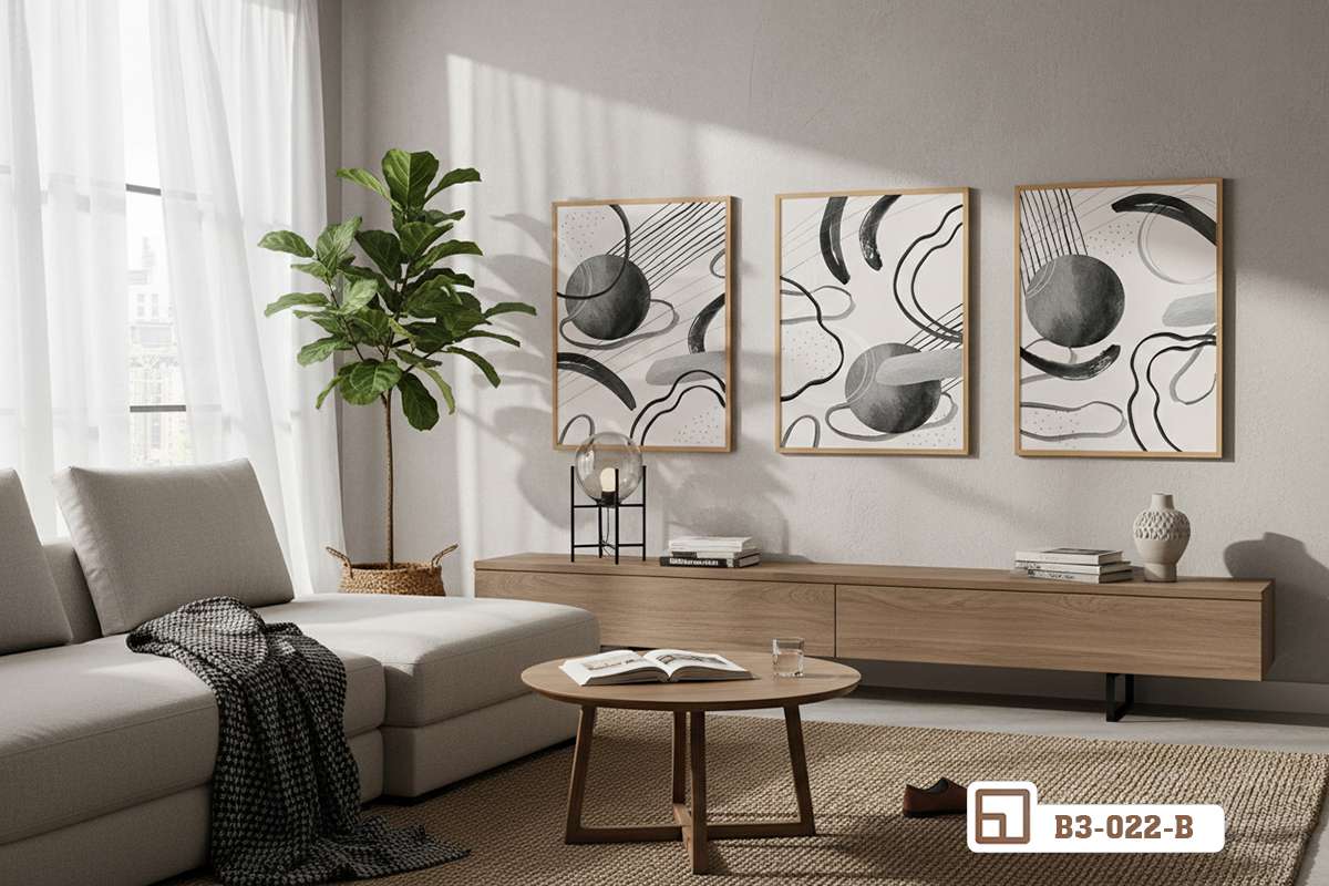 bộ tranh trừu tượng đen trắng trang trí phòng ngủ master thượng lưu ấm cúng và sang trọng bộ tranh canvas trừu tượng đen trắng cao cấp trang trí đầu giường phòng ngủ master lịch lãm