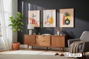 Tranh tĩnh vật trừu tượng - Bản hòa tấu màu sắc độc đáo nâng tầm đẳng cấp B3 023 A m6 bo tranh tinh vat truu tuong phong khach tuong xam sang trong xuongtranhcanvas