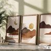 Tranh hoàng hôn tối giản - Khung trời thơ mộng đong đầy cảm xúc bình yên B3 024 B m1 bo tranh hoang hon toi gian tua san goc phong khach hien dai xuongtranhcanvas