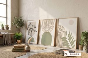 Tranh lá cây nghệ thuật - Bản giao hưởng thiên nhiên mang đậm dấu ấn đương đại B3 025 D m3 tranh la cay nghe thuat phoi canh goc rong tinh te xuongtranhcanvas