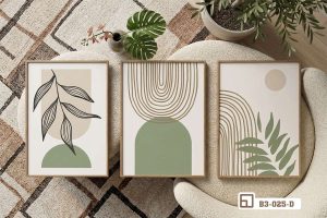Tranh lá cây nghệ thuật - Bản giao hưởng thiên nhiên mang đậm dấu ấn đương đại B3 025 D m5 set tranh la cay nghe thuat ket hop ghe thu gian cao cap xuongtranhcanvas