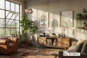 Tranh lá cây nghệ thuật - Bản giao hưởng thiên nhiên mang đậm dấu ấn đương đại B3 025 D m7 bo tranh la cay nghe thuat khong gian mo dang cap xuongtranhcanvas